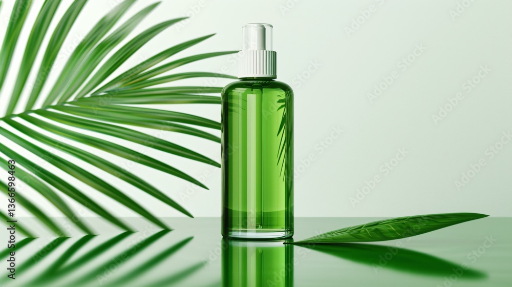 Crystal-clear bio oil bottle reflecting a lush green forest background, purity and nature wellness theme, ultra-detailed sharp textures Crystal-clear bio oil bottle reflecting a lush green forest background, purity and nature wellness theme, ultra-detailed sharp textures