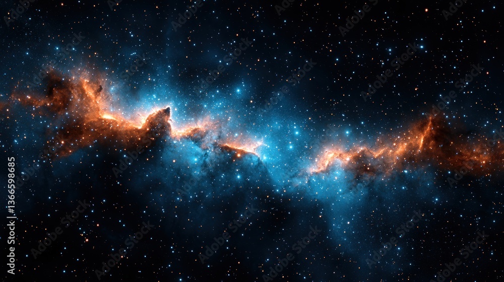 Cosmic nebulae ablaze in vibrant hues Cosmic nebulae ablaze in vibrant hues