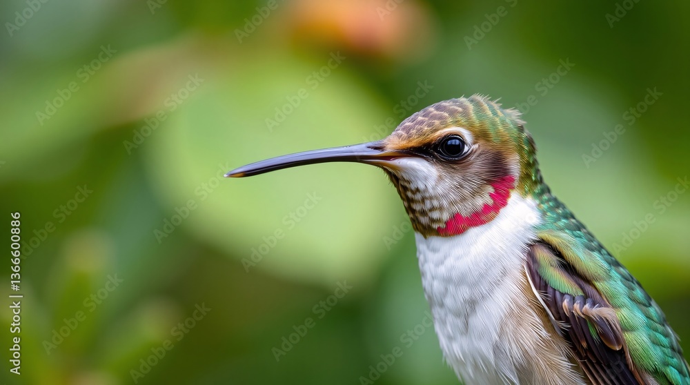 Fototapeta premium Vibrant Hummingbird in Flight with Iridescent Feathers – High-Resolution Wildlife Photo