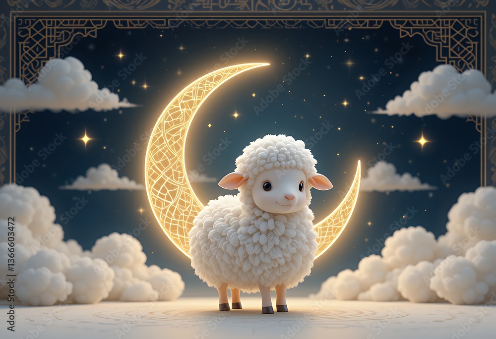 Obraz premium Stylized Islamic Night Scen