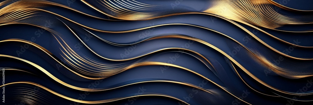 Naklejka premium Rich Textured Gradient of Gold and Dark Blue with Shiny Finish
