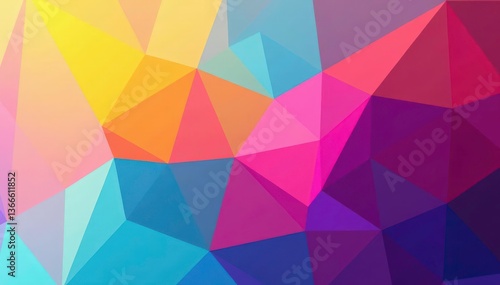 Abstract geometric shapes with vibrant color gradients, digital, abstract, angles