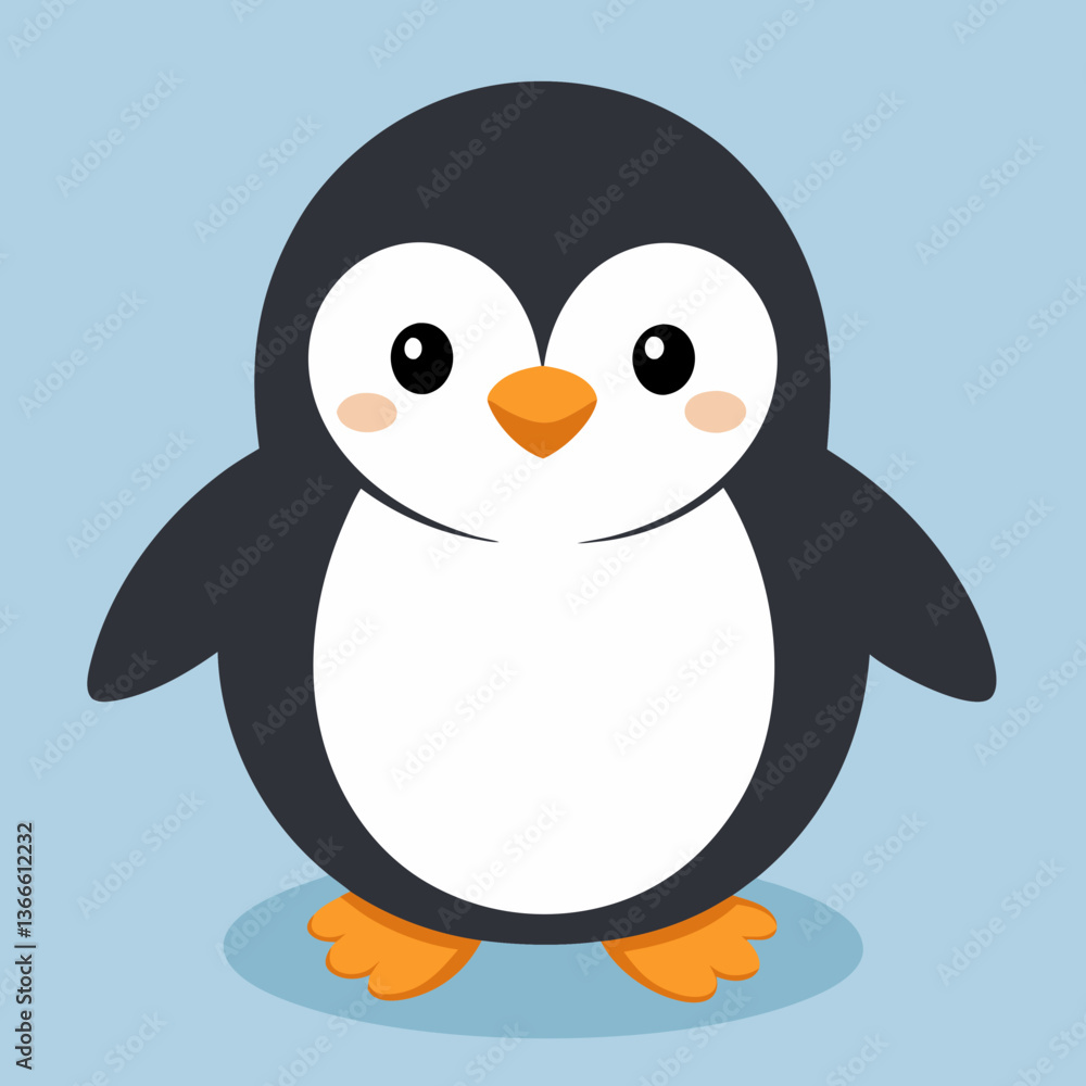 Naklejka premium penguin on snow