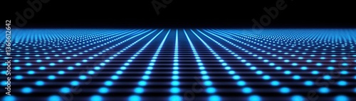 Digital grid, blue neon lines, dark background, abstract data structure