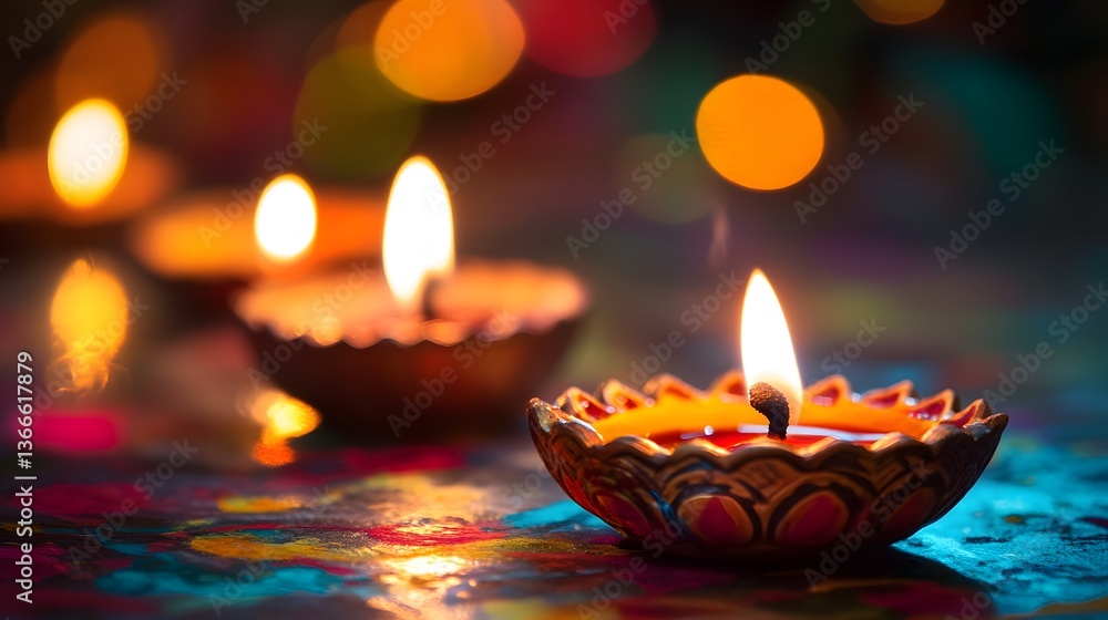 Flickering candlelight creates a warm and inviting atmosphere during a vibrant festival night filled with joy and celebration Flickering candlelight creates a warm and inviting atmosphere during a vibrant festival night filled with joy and celebration