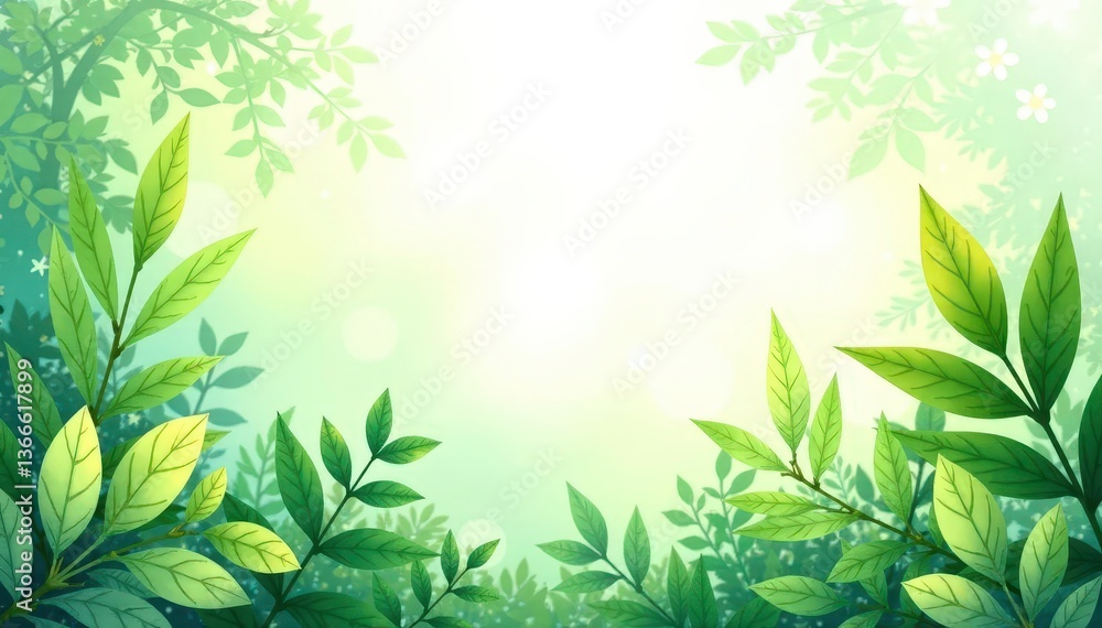 Botanical watercolor illustrations, lush greenery, soft light, natural textures, background, growth, organic Botanical watercolor illustrations, lush greenery, soft light, natural textures, background, growth, organic