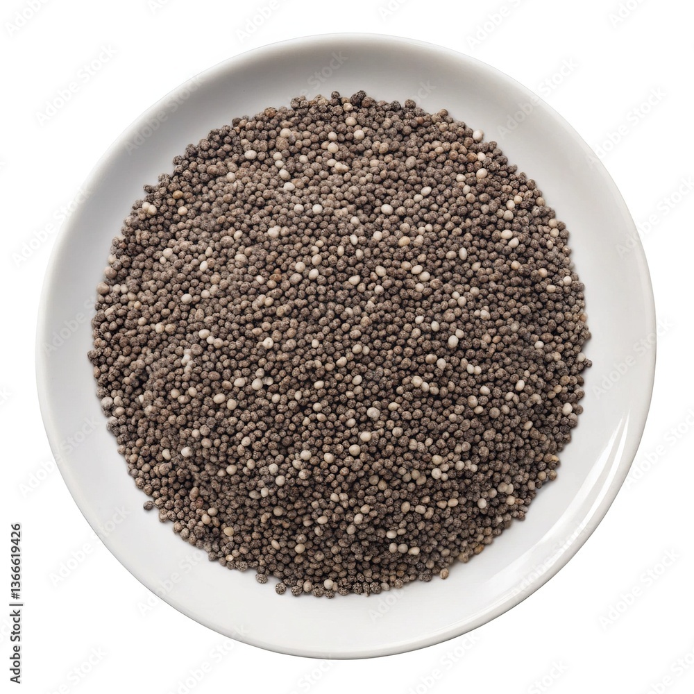A White Bowl Filled with Chia Seeds Ready for Consumption or Planting A White Bowl Filled with Chia Seeds Ready for Consumption or Planting