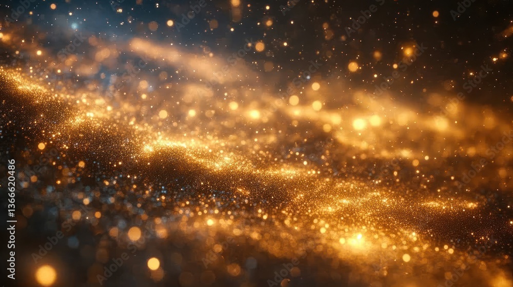 Fototapeta premium Golden Stardust: A Celestial Abstract