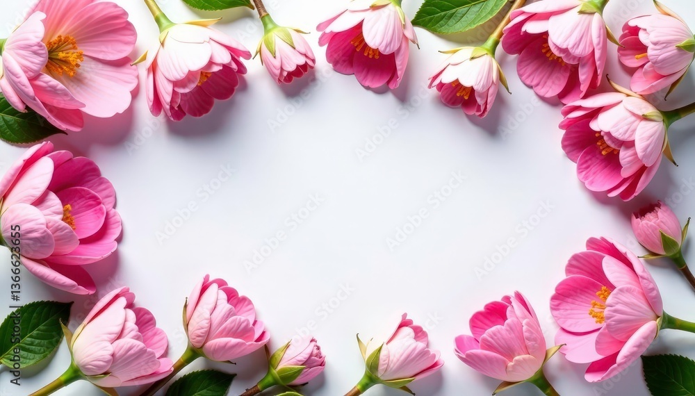 Delicate blossoms arranged in a symmetrical square frame, seamless, fabric, print Delicate blossoms arranged in a symmetrical square frame, seamless, fabric, print