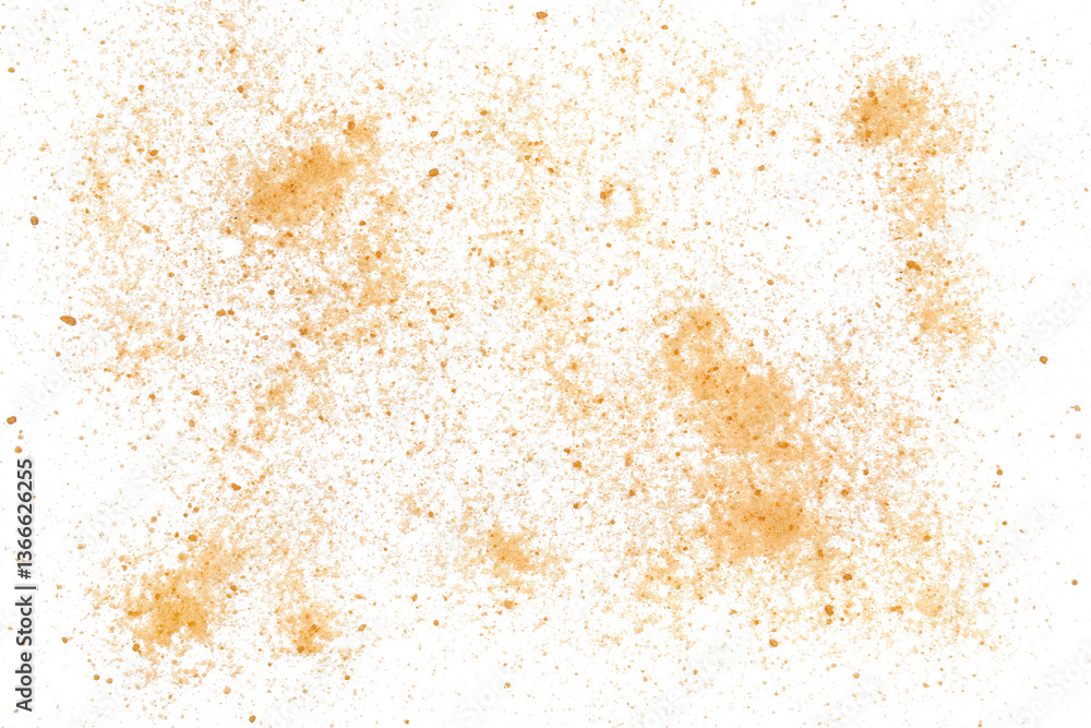 Fototapeta premium crystallized brown sugar flying, isolated on white, clipping path