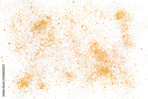 Canvastavla crystallized brown sugar flying, isolated on white, clipping path
