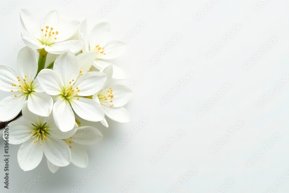 Delicate white blossoms against pure white backdrop, plant, white flowers, flora Delicate white blossoms against pure white backdrop, plant, white flowers, flora