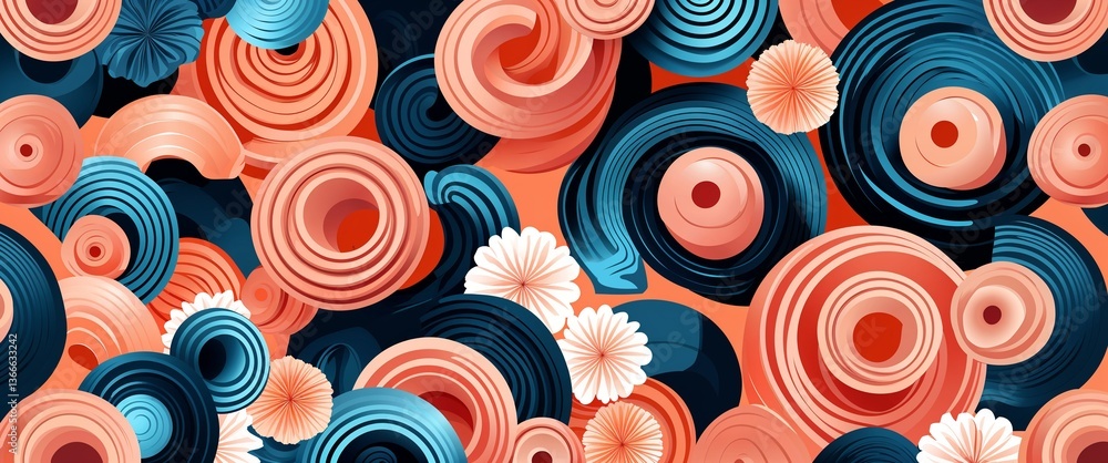 Peach rubber spirals vector pattern abstract design illustration background Peach rubber spirals vector pattern abstract design illustration background