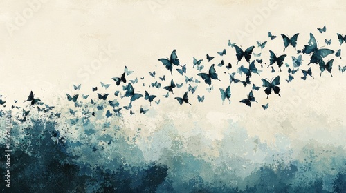 Whimsical Ink Blots: Abstract Butterflies in Flight