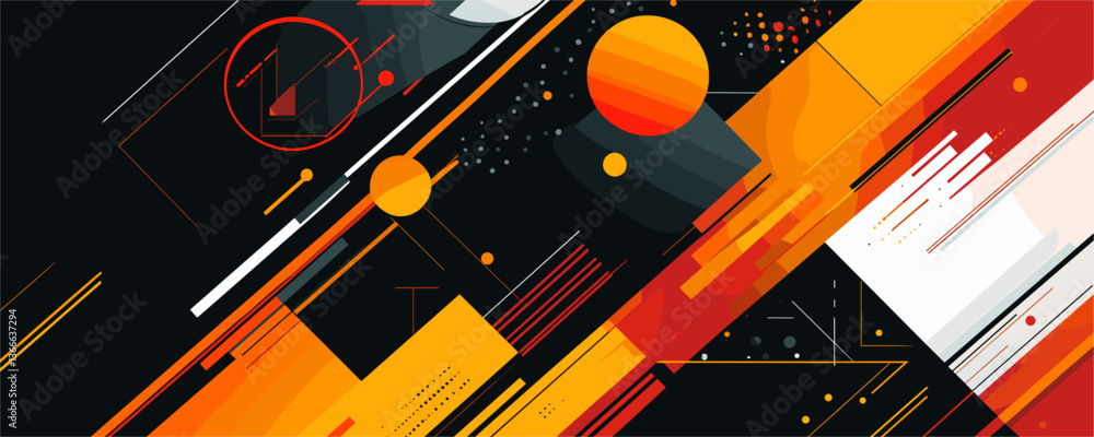 Futuristic abstract geometric shapes with bold colors in digital art – vector Futuristic abstract geometric shapes with bold colors in digital art – vector