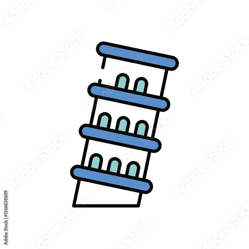 Tower of Pisa vector icon stock illustration