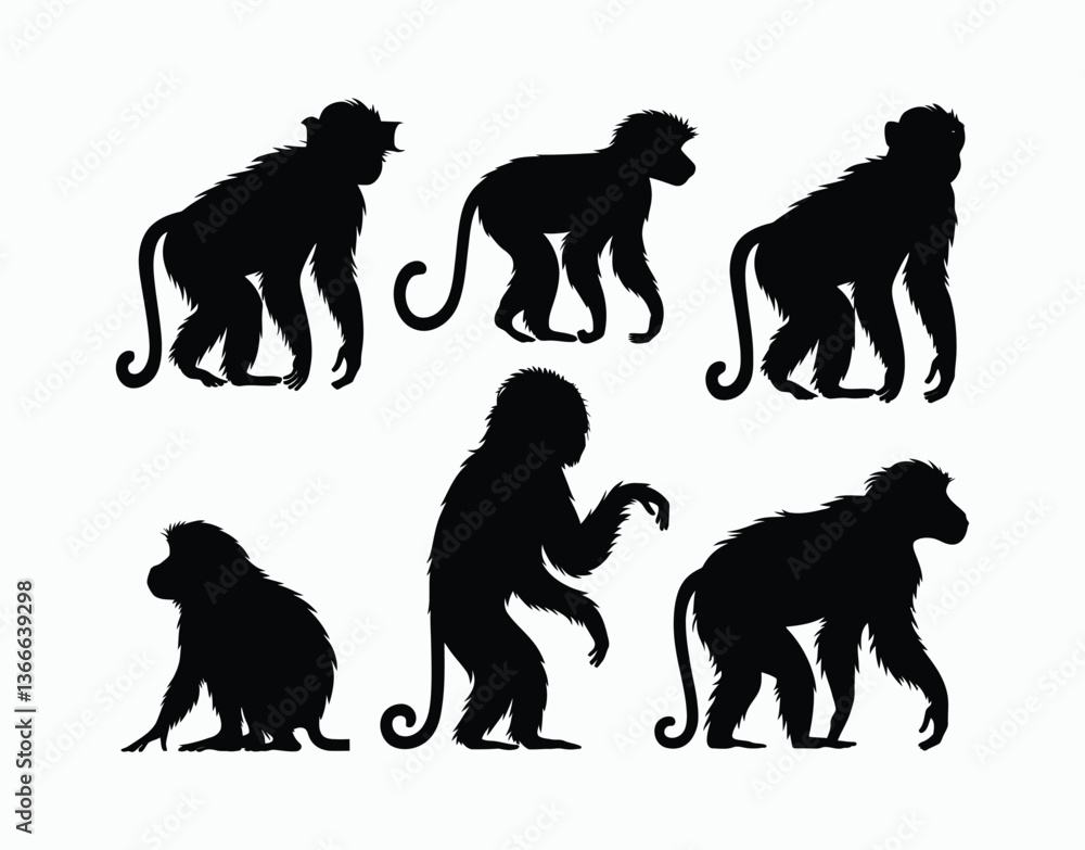 Baboon EPS Vector Template for Illustration Baboon EPS Vector Template for Illustration
