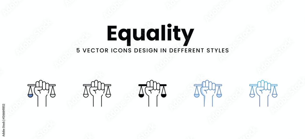 Equality vector icons set stock illustration Equality vector icons set stock illustration