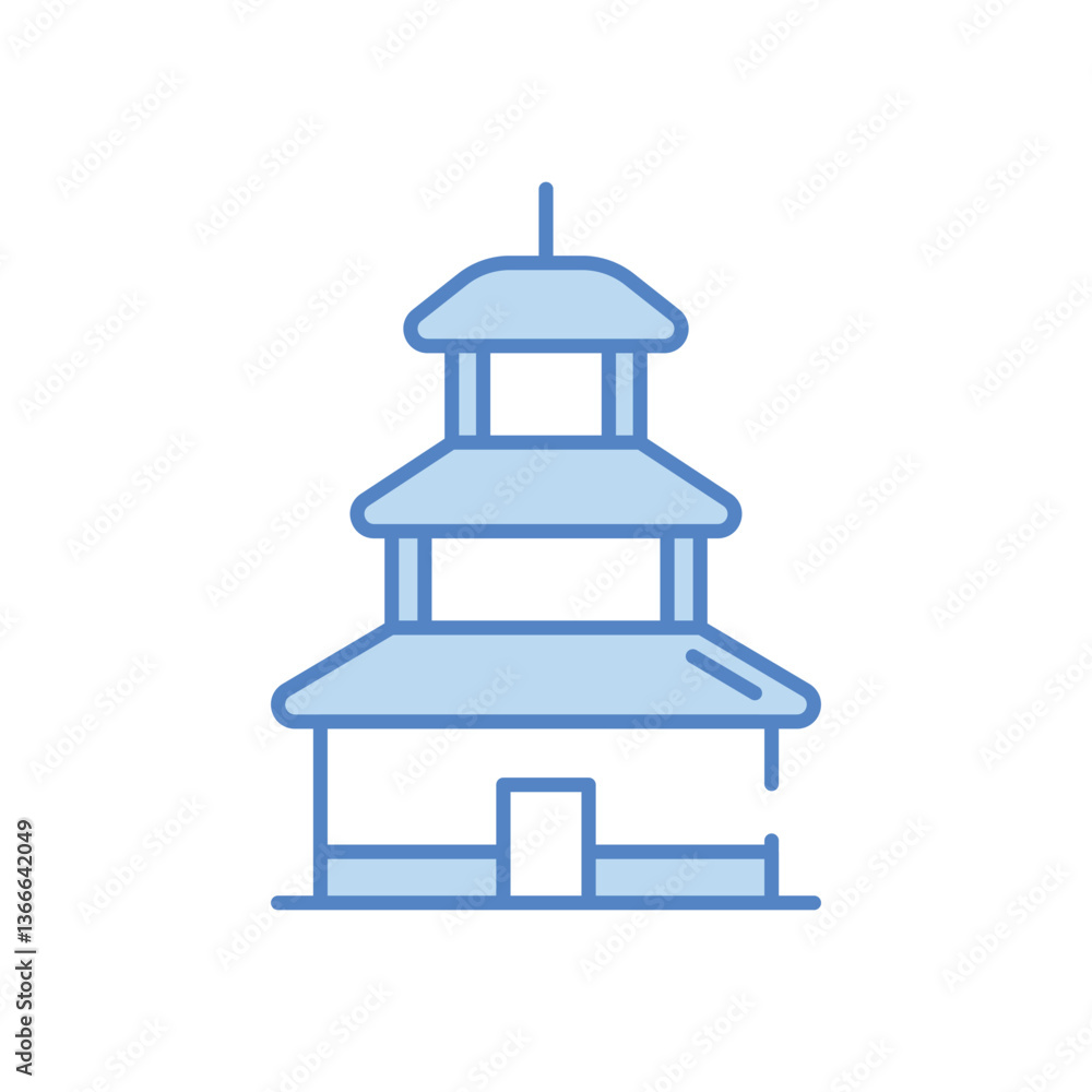 Pagoda vector icon stock illustration Pagoda vector icon stock illustration