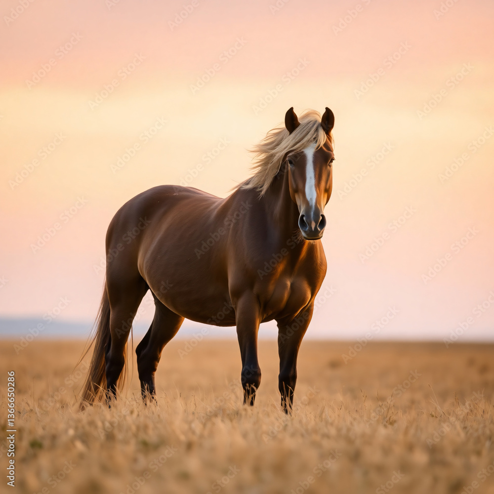 Fototapeta premium horse at sunset