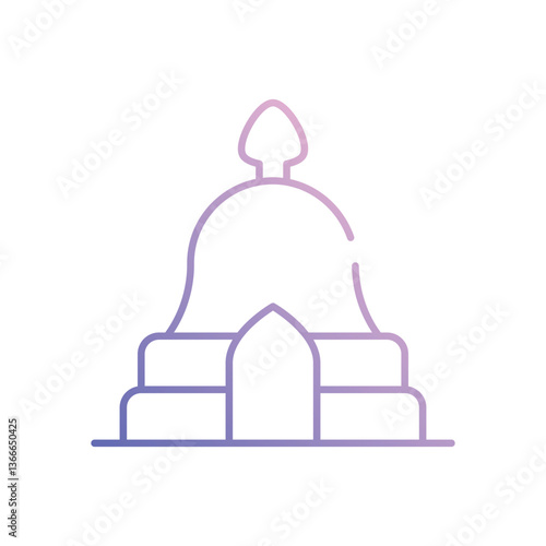 Wat Phra Kaew vector icon stock illustration