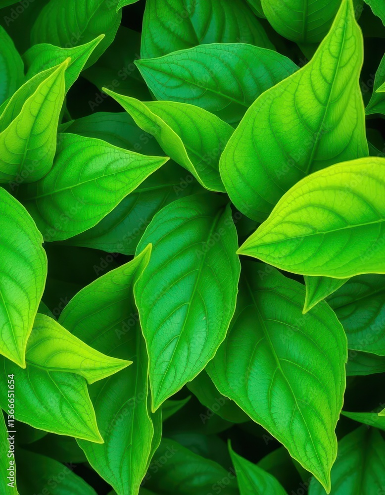 Dense, vibrant green leaves with visible veins and subtle texture, leaves, outdoor Dense, vibrant green leaves with visible veins and subtle texture, leaves, outdoor