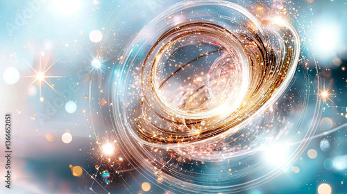 Celestial Resonance: An artistic depiction of the cosmos, featuring swirling energy and radiant light within a nebula, sparking a sense of wonder and infinite possibilities.