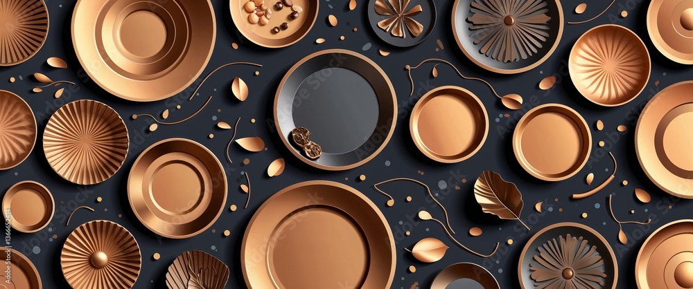 Bronze iron plates vector pattern abstract design illustration background Bronze iron plates vector pattern abstract design illustration background