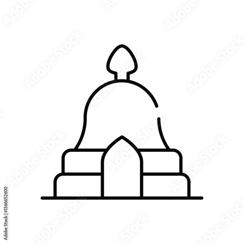 Wat Phra Kaew vector icon stock illustration