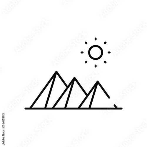 Pyramids vector icon stock illustration