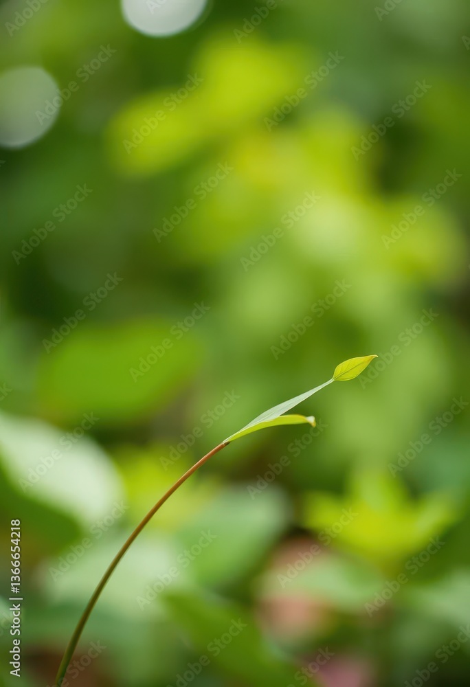 Soft-focus green nature backdrop, blurred vibrant blob, single leaf in focus, close-up, green, summer Soft-focus green nature backdrop, blurred vibrant blob, single leaf in focus, close-up, green, summer