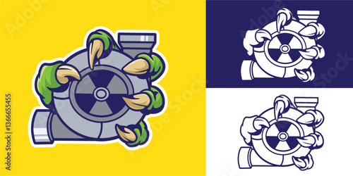 claw grab turbocharger good for logo, sticker, element design, etc