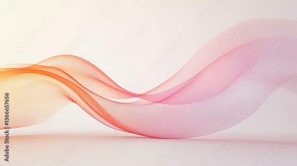 Abstract pink orange wave flowing, light background, design element Abstract pink orange wave flowing, light background, design element