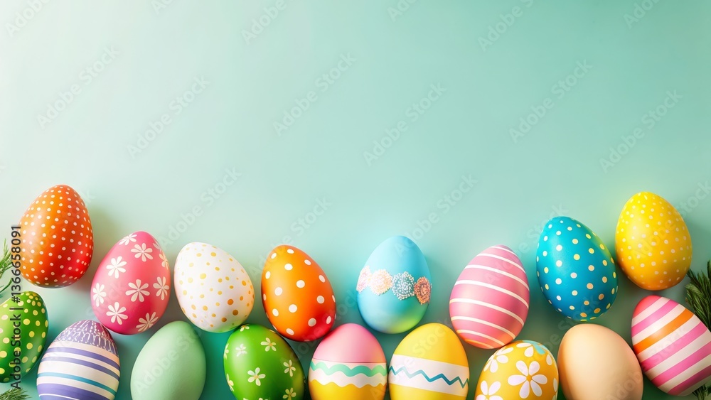 Obraz premium easter eggs on a blue background
