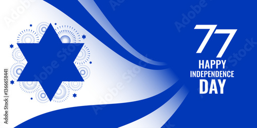 Israel Independence Day poster design, banner, card - 77th Independence Day Celebration. Vector design.