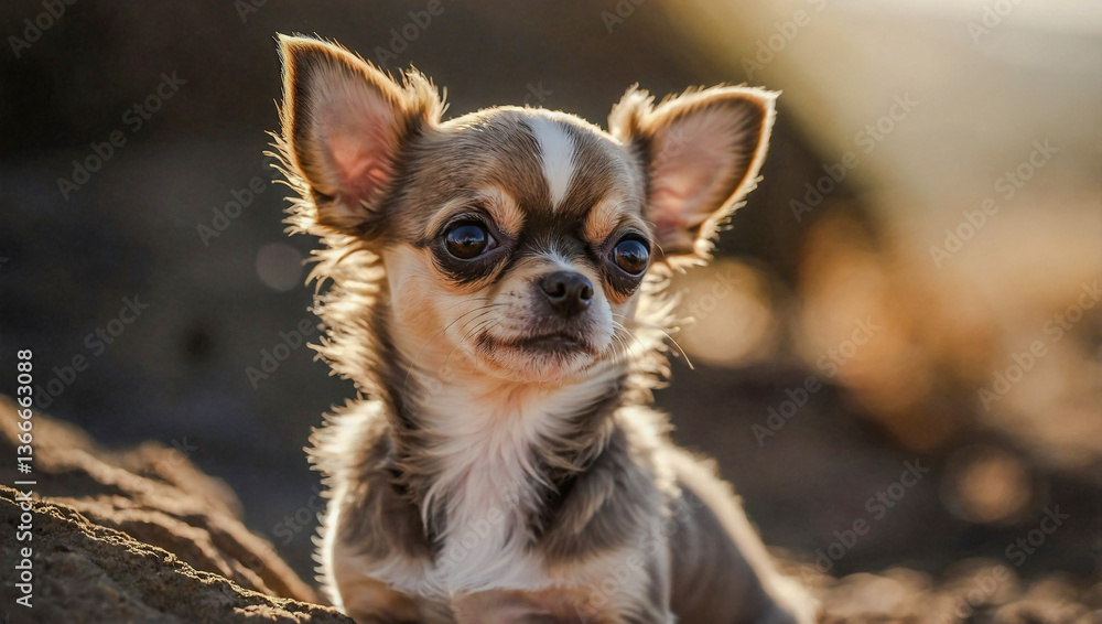 Chihuahua puppy sitting in the sun Chihuahua puppy sitting in the sun