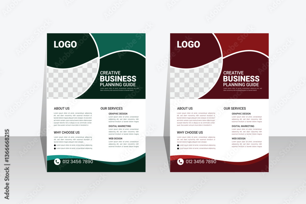 Obraz premium Creative business A4 size flyer .Leaflet presentationCorporate business marketing.