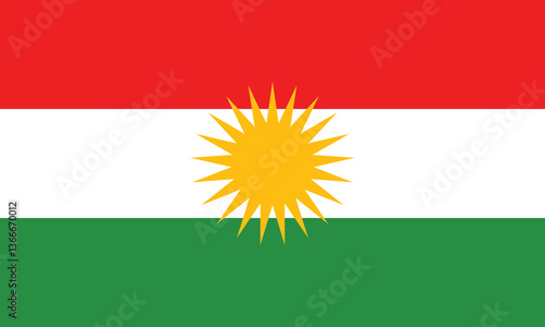 Kurdish flag displayed prominently with bold colors representing heritage and identity of the Kurdish people