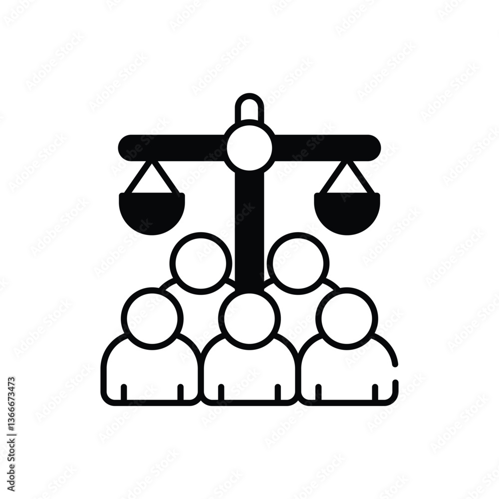 Fototapeta premium Social Justice Vector icon