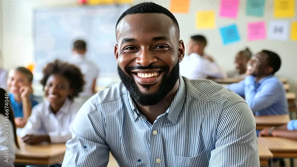 Diverse teacher engaging and motivating students in a vibrant classroom setting. Diverse teacher engaging and motivating students in a vibrant classroom setting.