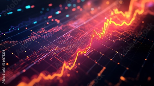 Wallpaper Mural Line graphs showing market trend analysis rising falling data points professional presentation Torontodigital.ca
