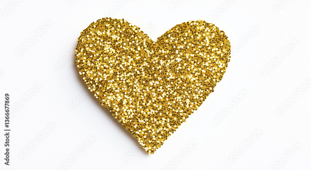 Coração dourado brilhante isolado deslumbrante em fundo branco com composição perfeita da regra dos terços para necessidades de fotos de stock premium Coração dourado brilhante isolado deslumbrante em fundo branco com composição perfeita da regra dos terços para necessidades de fotos de stock premium