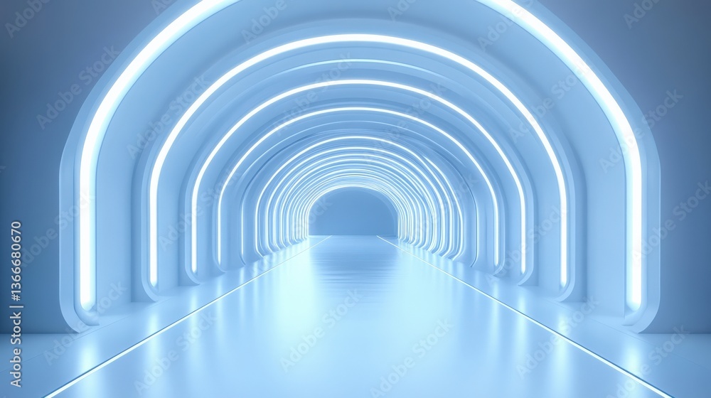 Naklejka premium Futuristic Light Tunnel Pathway