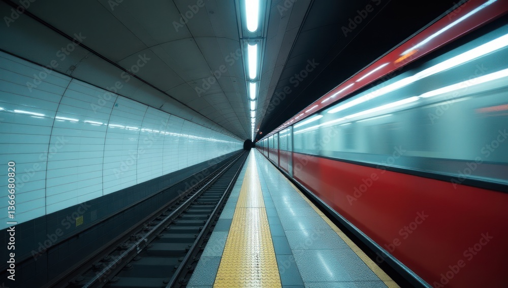 Moving Subway Train - Urban Perspective Tunnel. Ideal for travel websites, transportation advertisements, urban design brochures, city travel presentations Moving Subway Train - Urban Perspective Tunnel. Ideal for travel websites, transportation advertisements, urban design brochures, city travel presentations