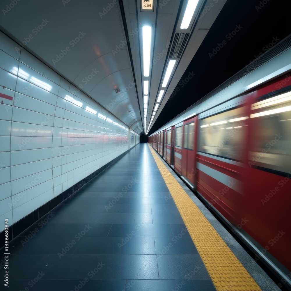 Moving Subway Train - Urban Perspective Tunnel. Ideal for travel websites, transportation advertisements, urban design brochures, city travel presentations Moving Subway Train - Urban Perspective Tunnel. Ideal for travel websites, transportation advertisements, urban design brochures, city travel presentations