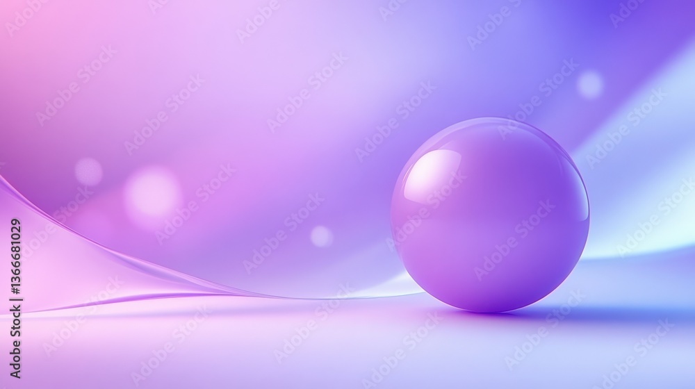 Obraz premium Abstract Purple Sphere and Curves
