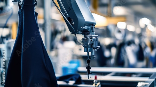 Wallpaper Mural A robotic arm in a modern clothing manufacturing plant, assembling precision-stitched garments with eco-friendly materials, Fashion-tech style Torontodigital.ca