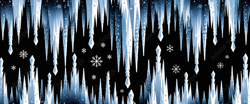 Frost white icicles vector pattern abstract design illustration background Frost white icicles vector pattern abstract design illustration background