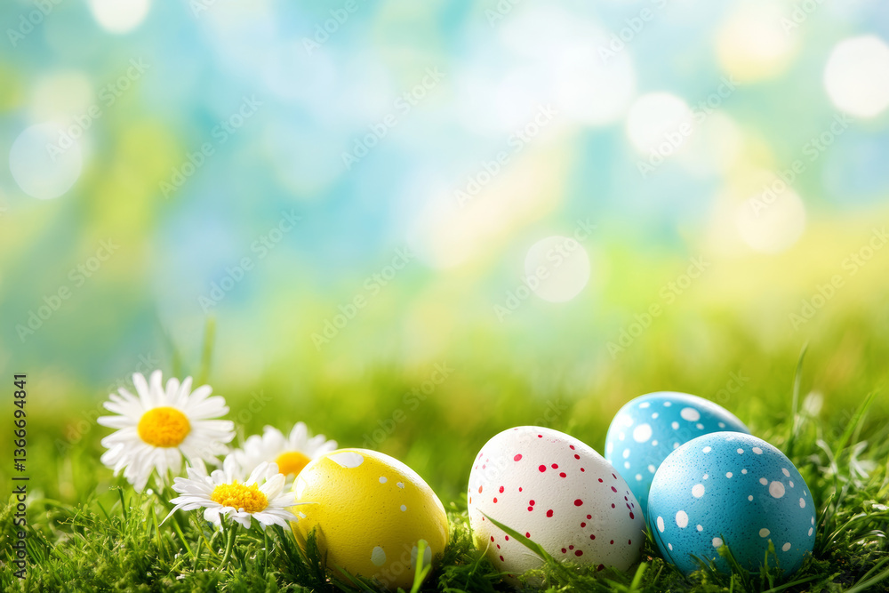 Fototapeta premium easter flowers copyspace