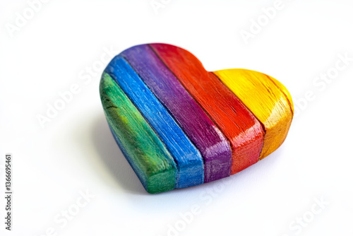 rainbow heart on white background 